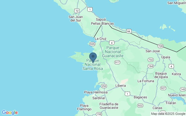 Kaart met locatie Parque Nacional Santa Rosa